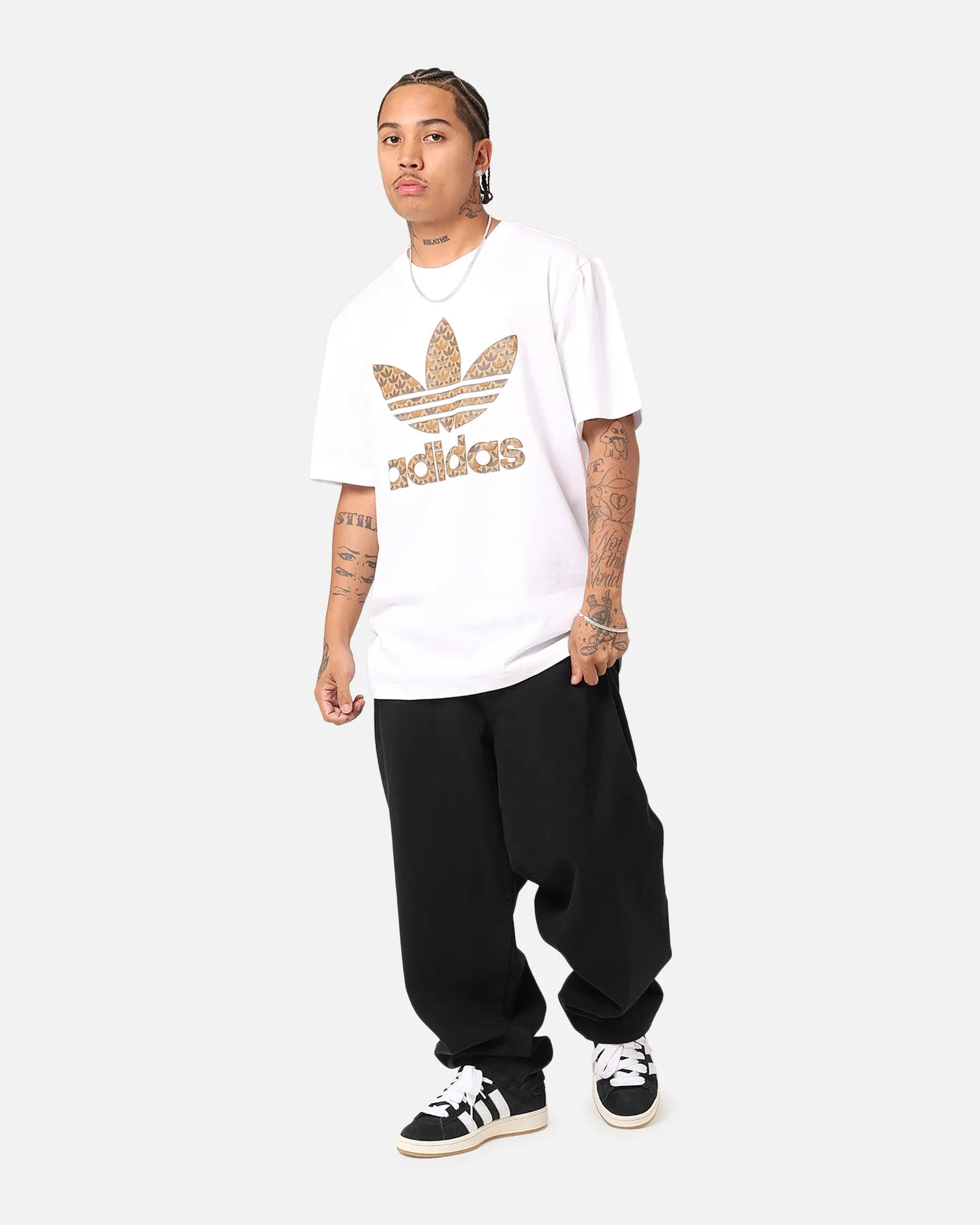 Adidas Classic Monogram T-Shirt White/Earth Strata