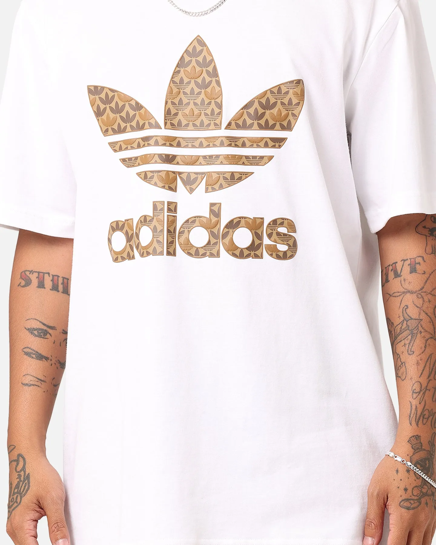 Adidas Classic Monogram T-Shirt White/Earth Strata