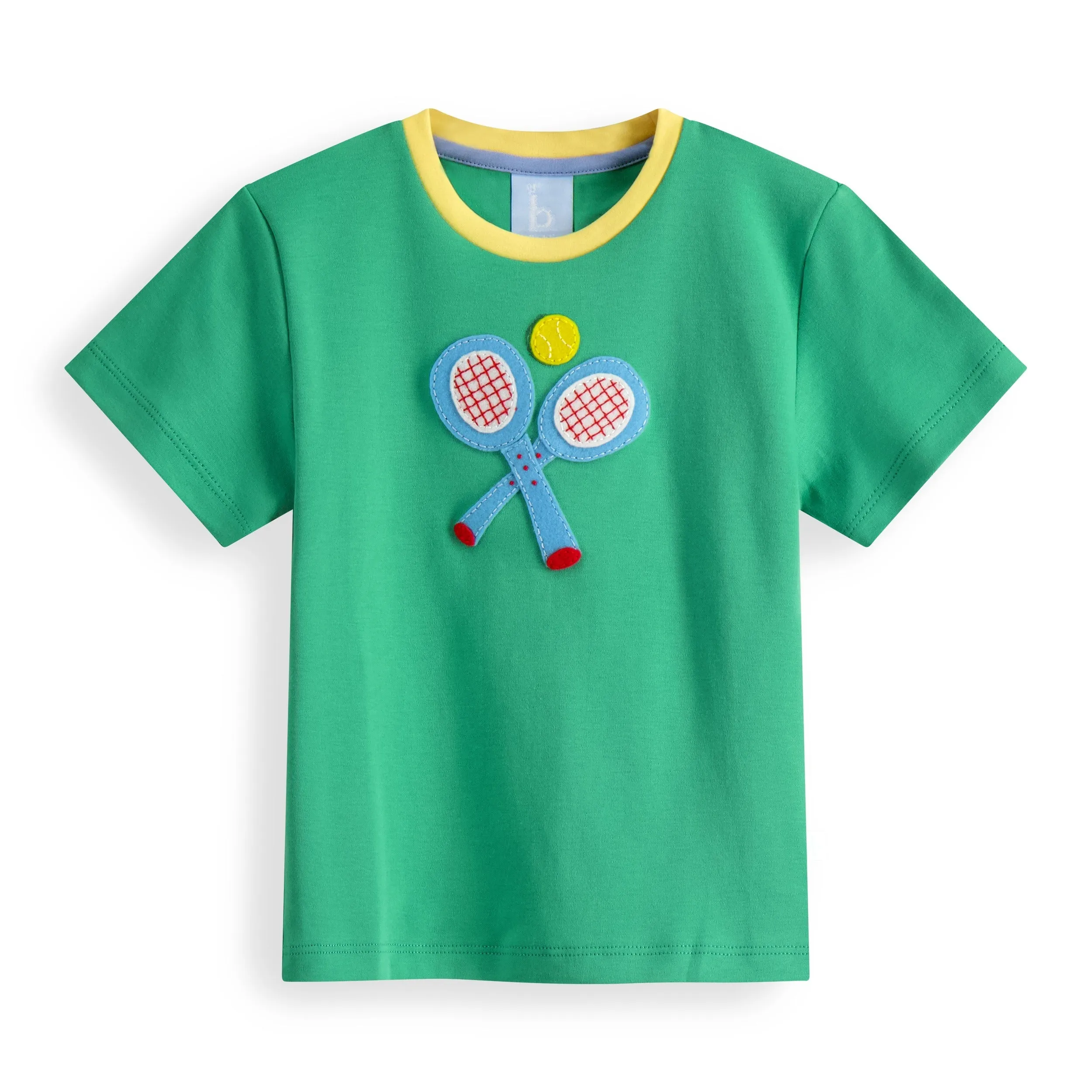 Applique Pima Tee -- Green w/ Tennis