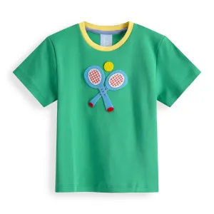 Applique Pima Tee -- Green w/ Tennis