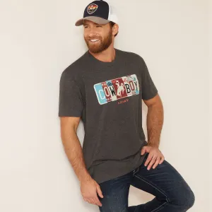 Ariat Men's Charcoal License Plate Cowboy Tee