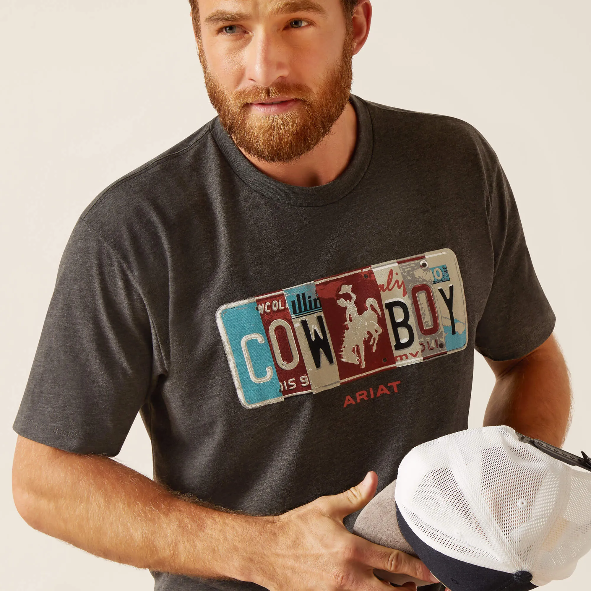 Ariat Men's Charcoal License Plate Cowboy Tee