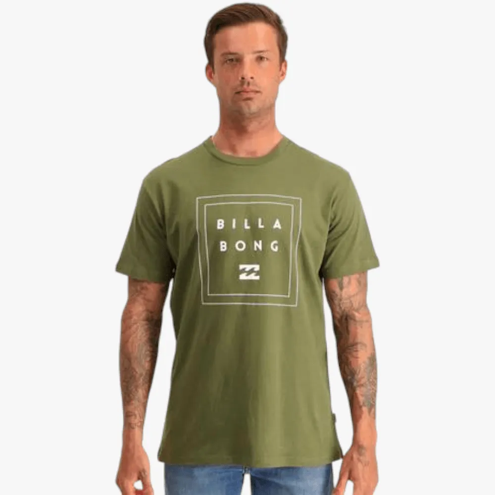 Billabong Mens Stacked Tide Short Sleeve Tee Agave Green