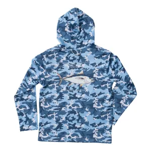 Blue Camo Performance Hoodie