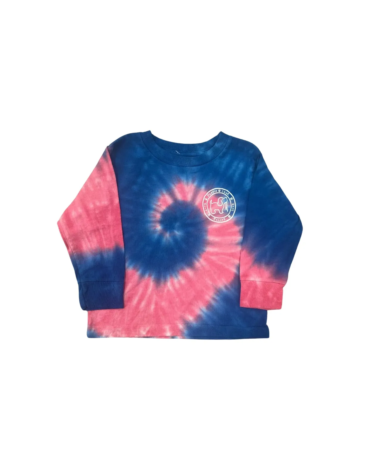 BUBBLE GUM TIE DYE PUP, TODDLER LS
