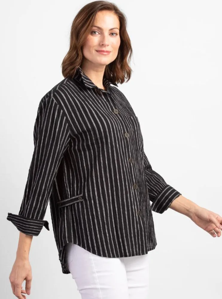 Flip Straps Boyfriend Shirt [Black-45210]
