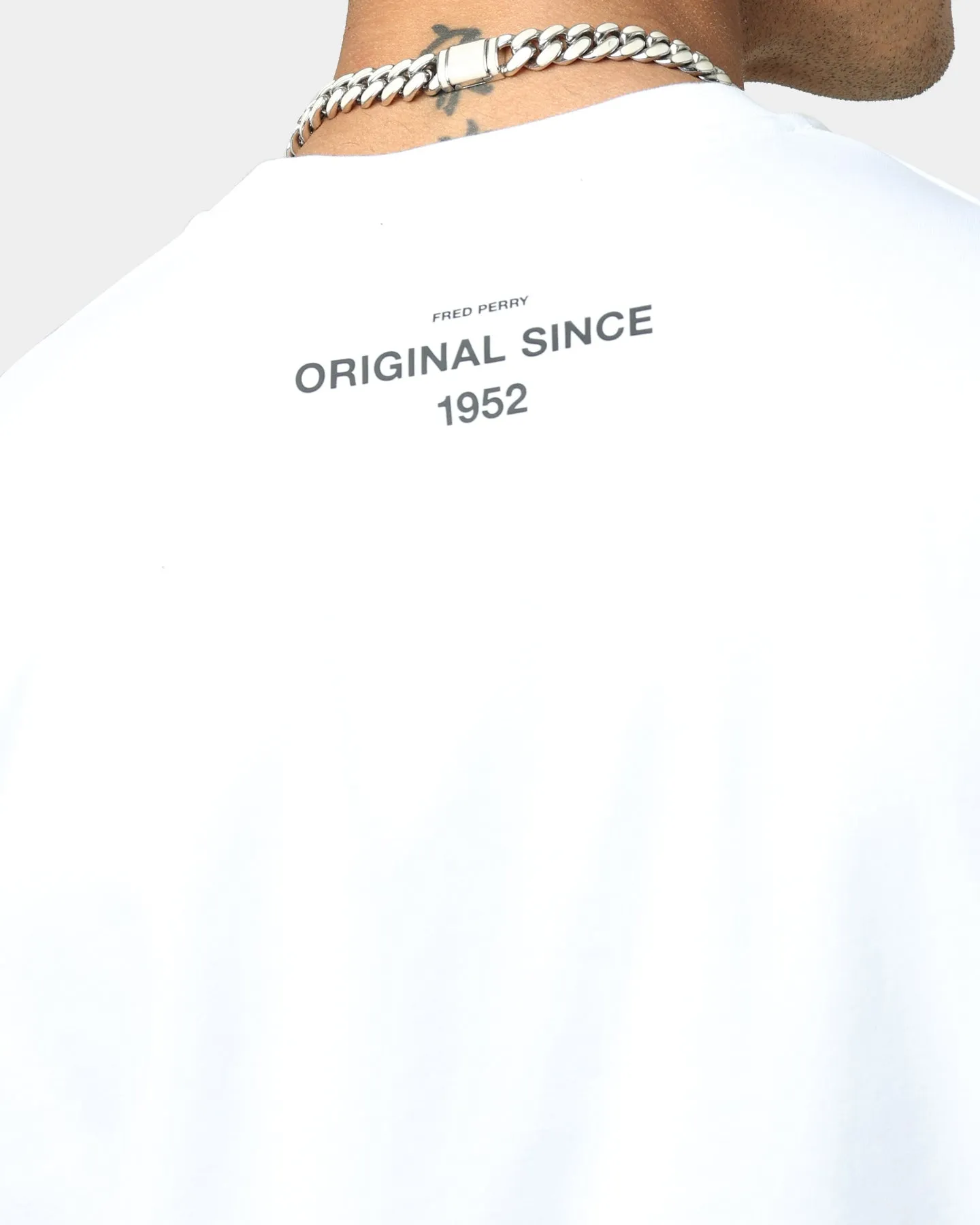 Fred Perry Flock Laurel Wreath T-Shirt White