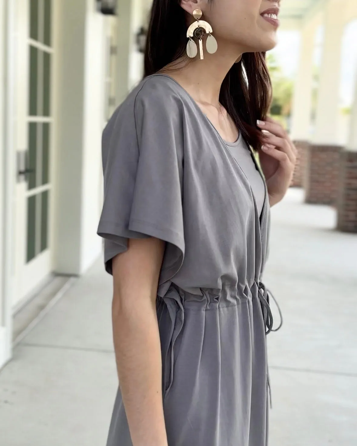 GIANNA swim cover-up dress in Circular Grey