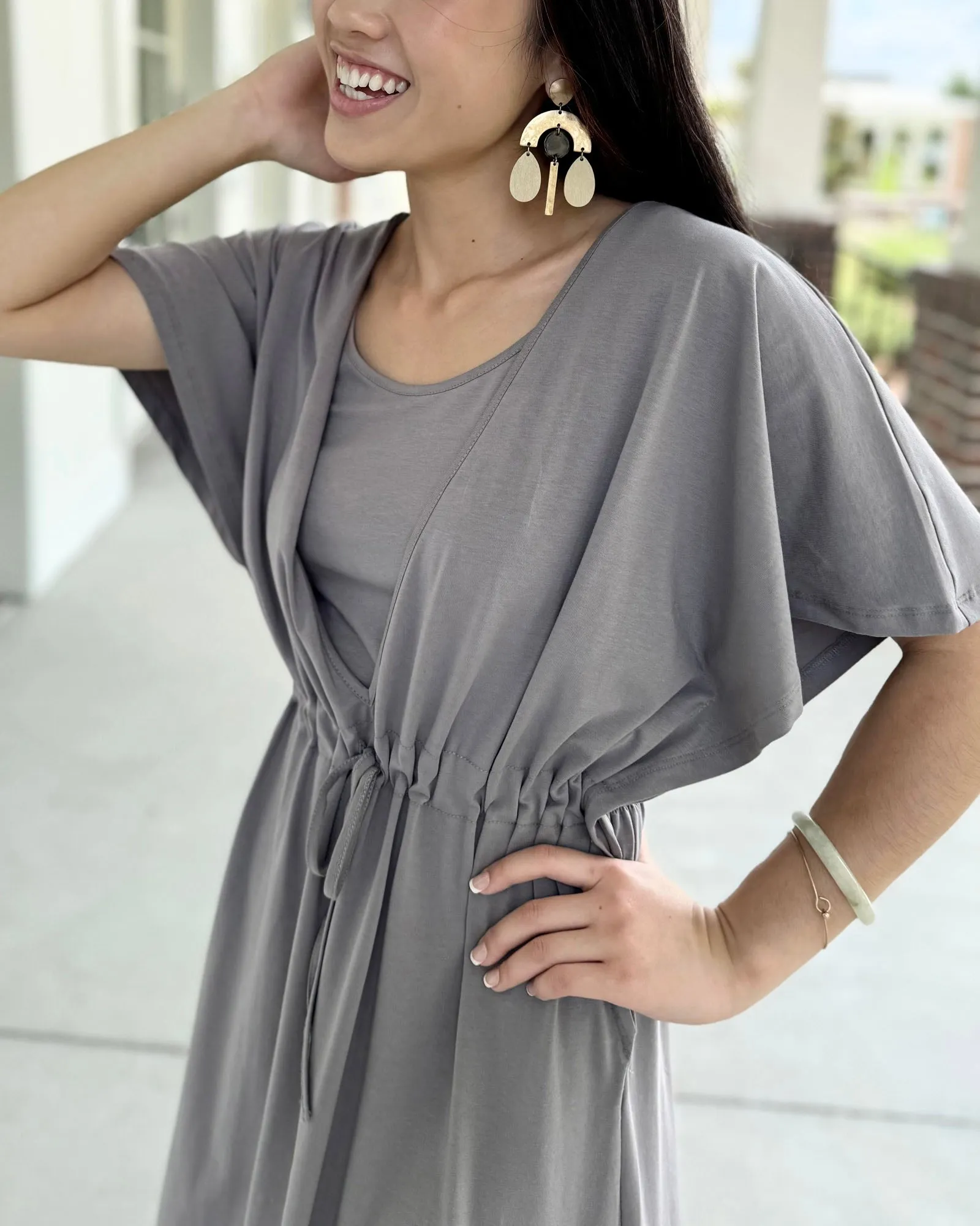 GIANNA swim cover-up dress in Circular Grey