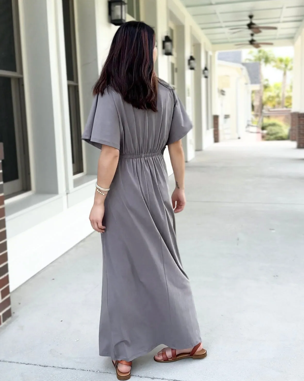 GIANNA swim cover-up dress in Circular Grey