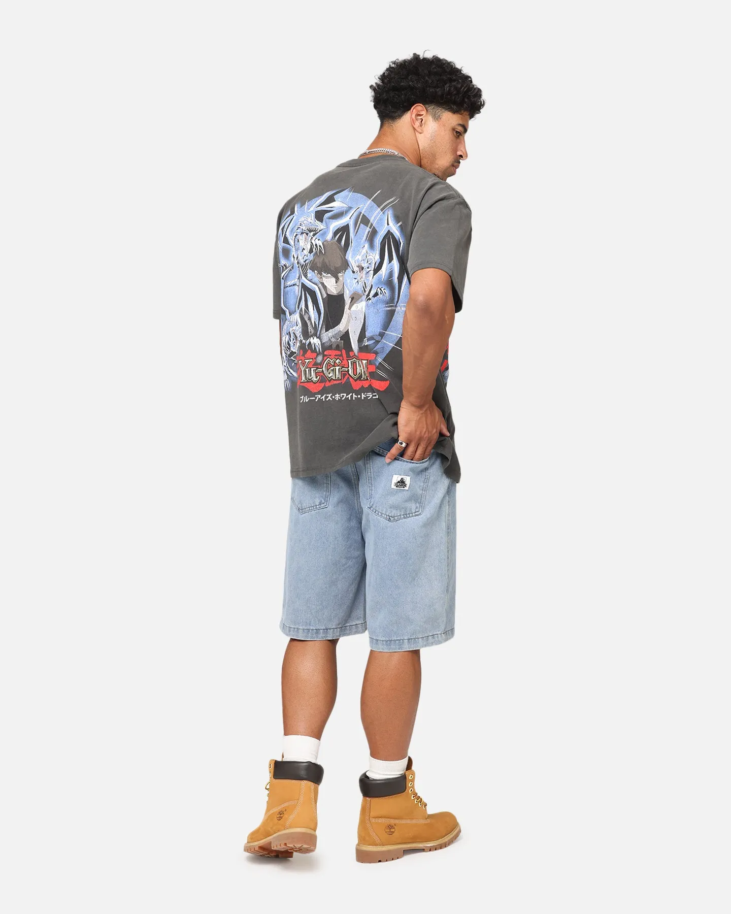 Goat Crew X Yu-Gi-Oh! Kaiba Blue Eyes Heavyweight T-Shirt Black Wash