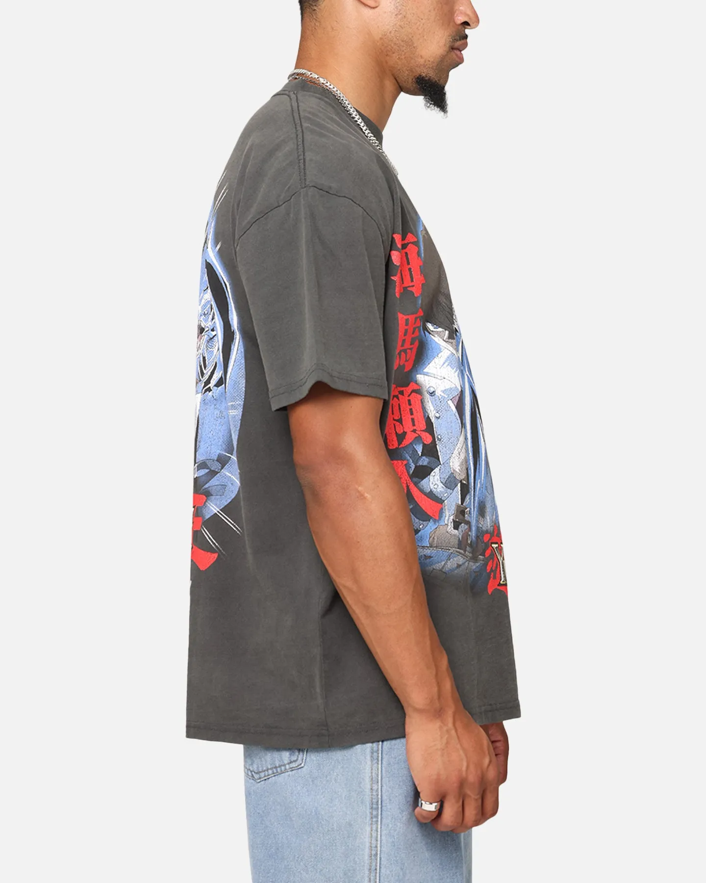 Goat Crew X Yu-Gi-Oh! Kaiba Blue Eyes Heavyweight T-Shirt Black Wash