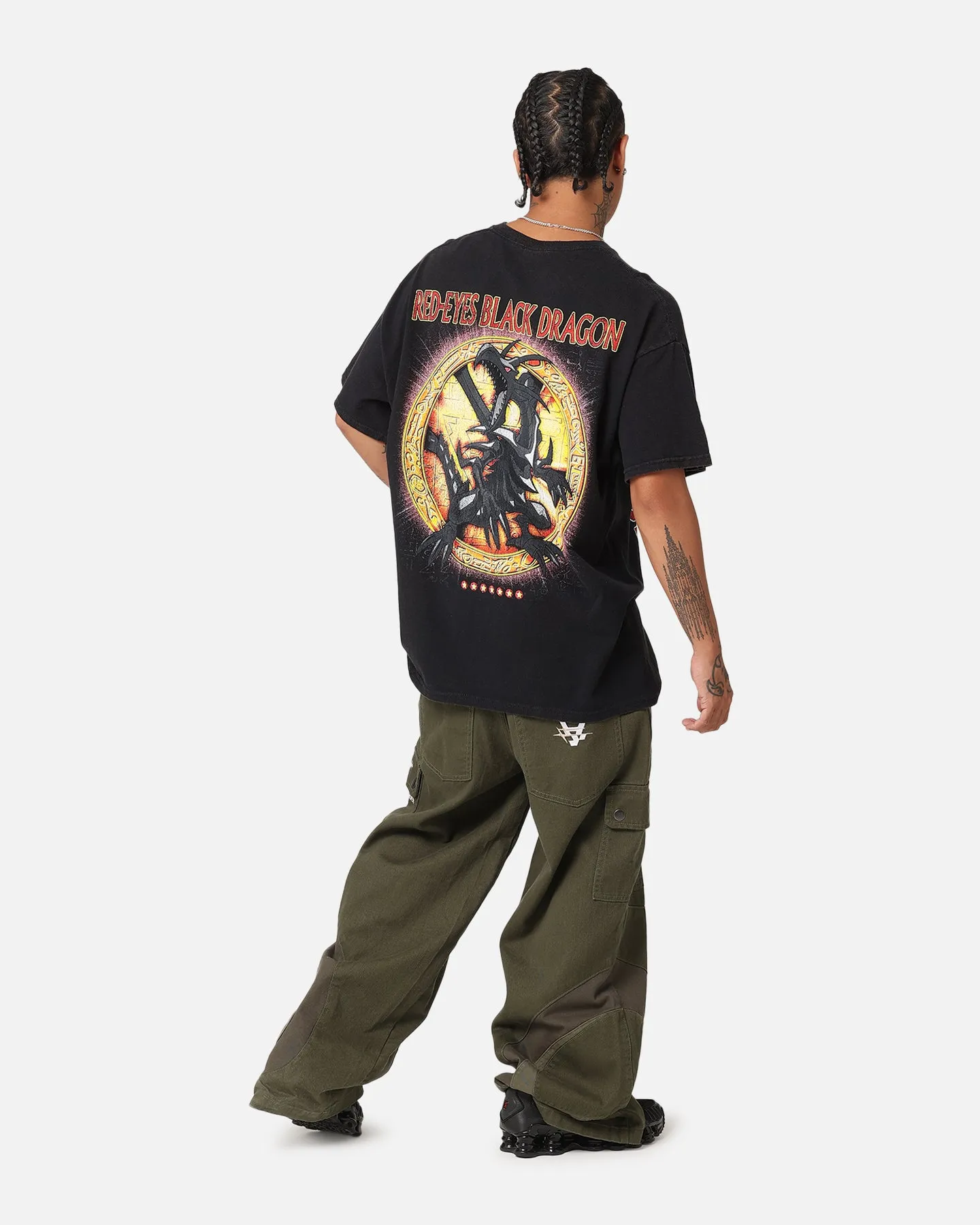 Goat Crew X Yu-Gi-Oh! Red Eyes Vintage T-Shirt Black Wash