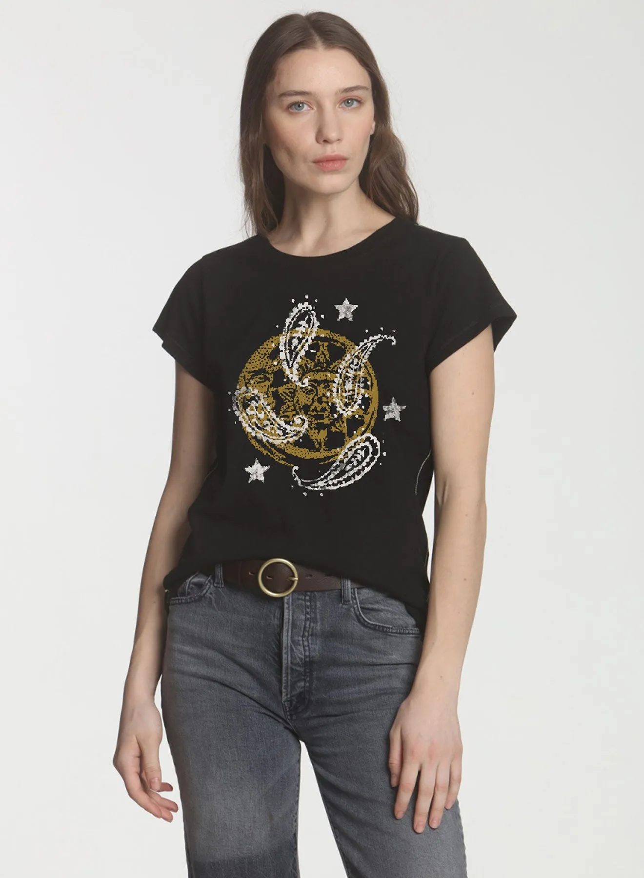 Graphic Ava Tee - Black Moon Sun
