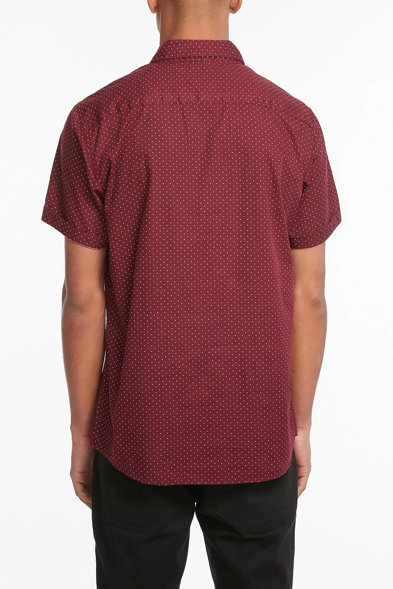 Guys Dot Print Button-Up Tee