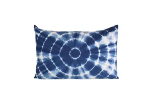 Hand Made Indigo Tie and Dye Circle Pillow Cover