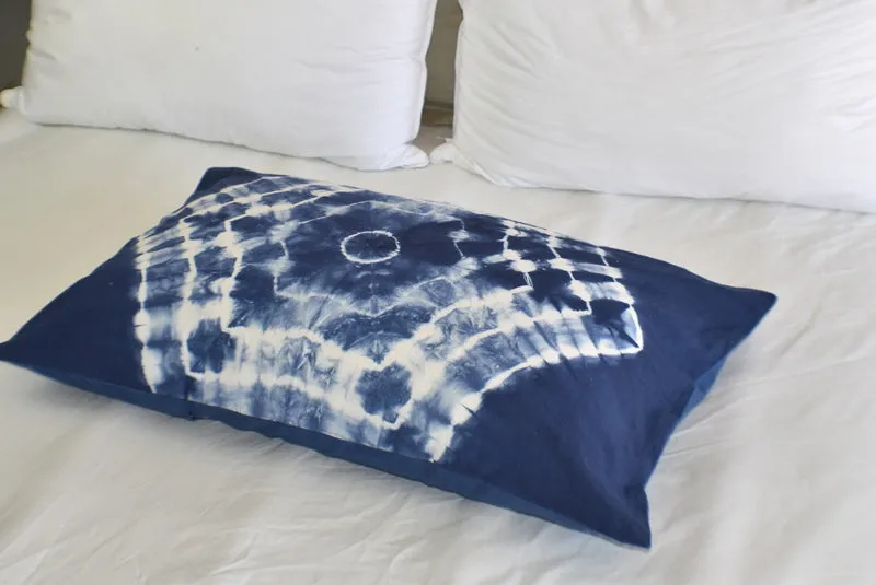 Hand Made Indigo Tie and Dye Galaxy Pillow Cover