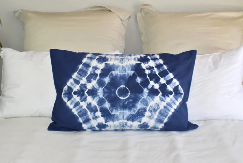 Hand Made Indigo Tie and Dye Galaxy Pillow Cover