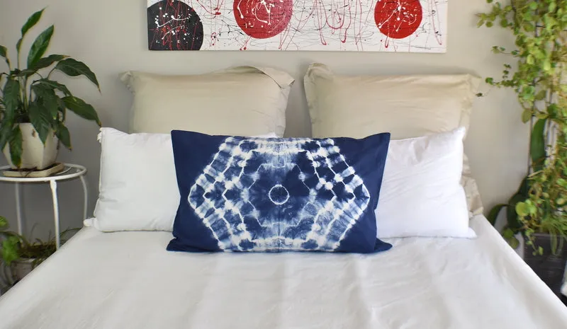 Hand Made Indigo Tie and Dye Galaxy Pillow Cover