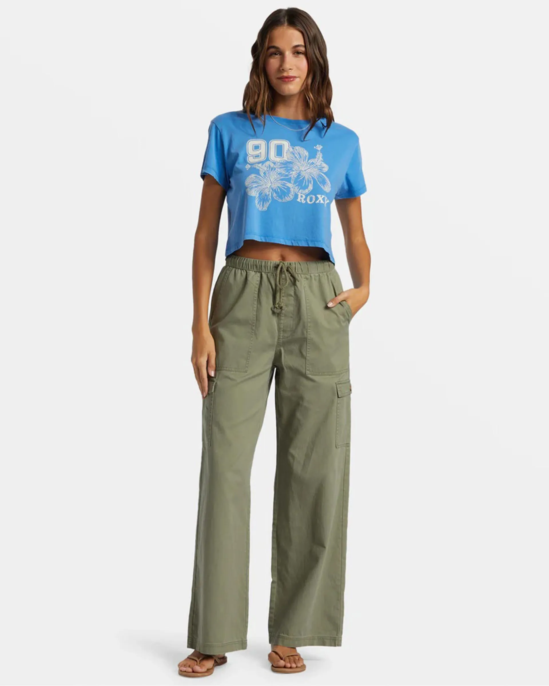 Hibiscus Collegiate Cropped S/S T-Shirt