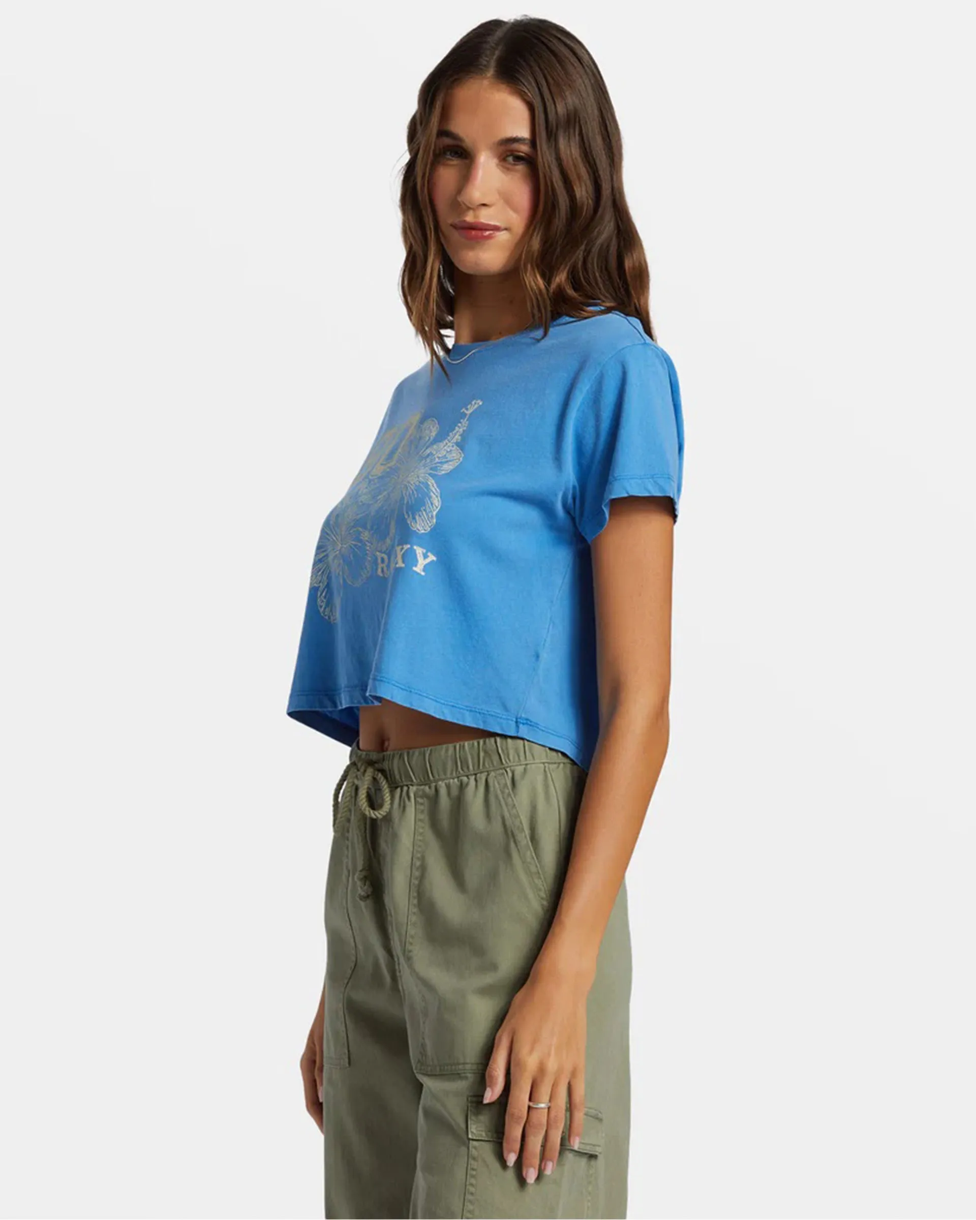 Hibiscus Collegiate Cropped S/S T-Shirt