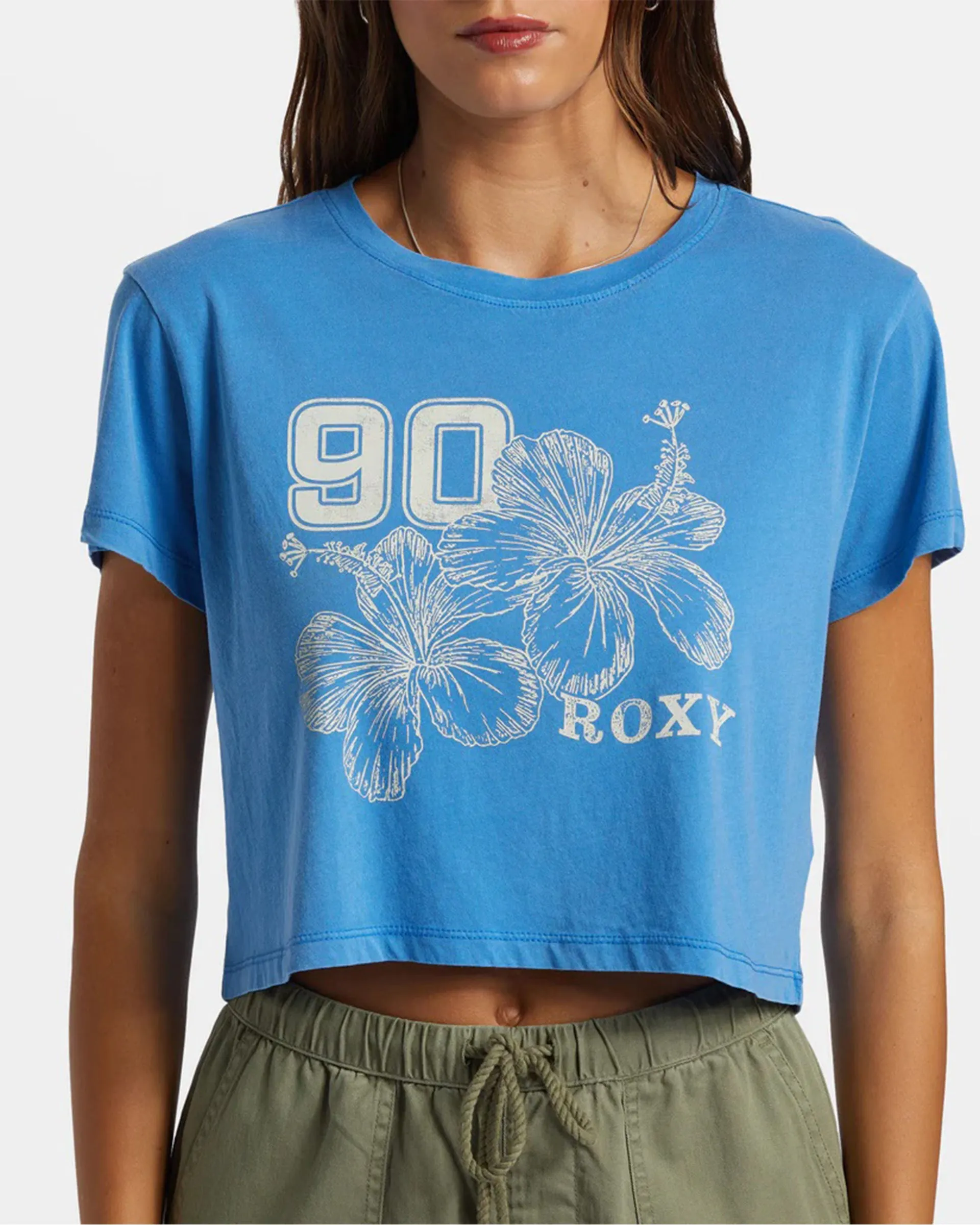 Hibiscus Collegiate Cropped S/S T-Shirt