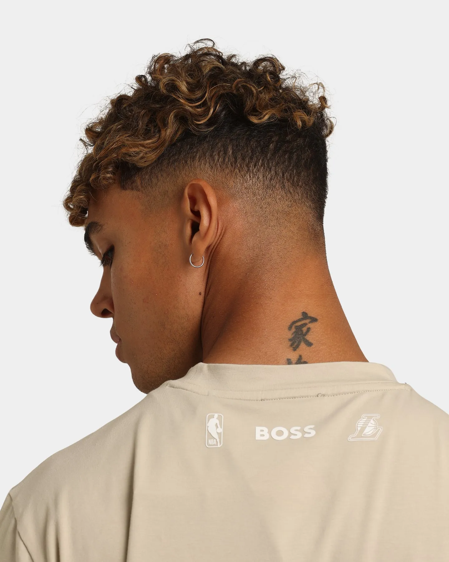 Hugo Boss X NBA Basic Los Angeles Lakers Short Sleeve T-Shirt Light Beige