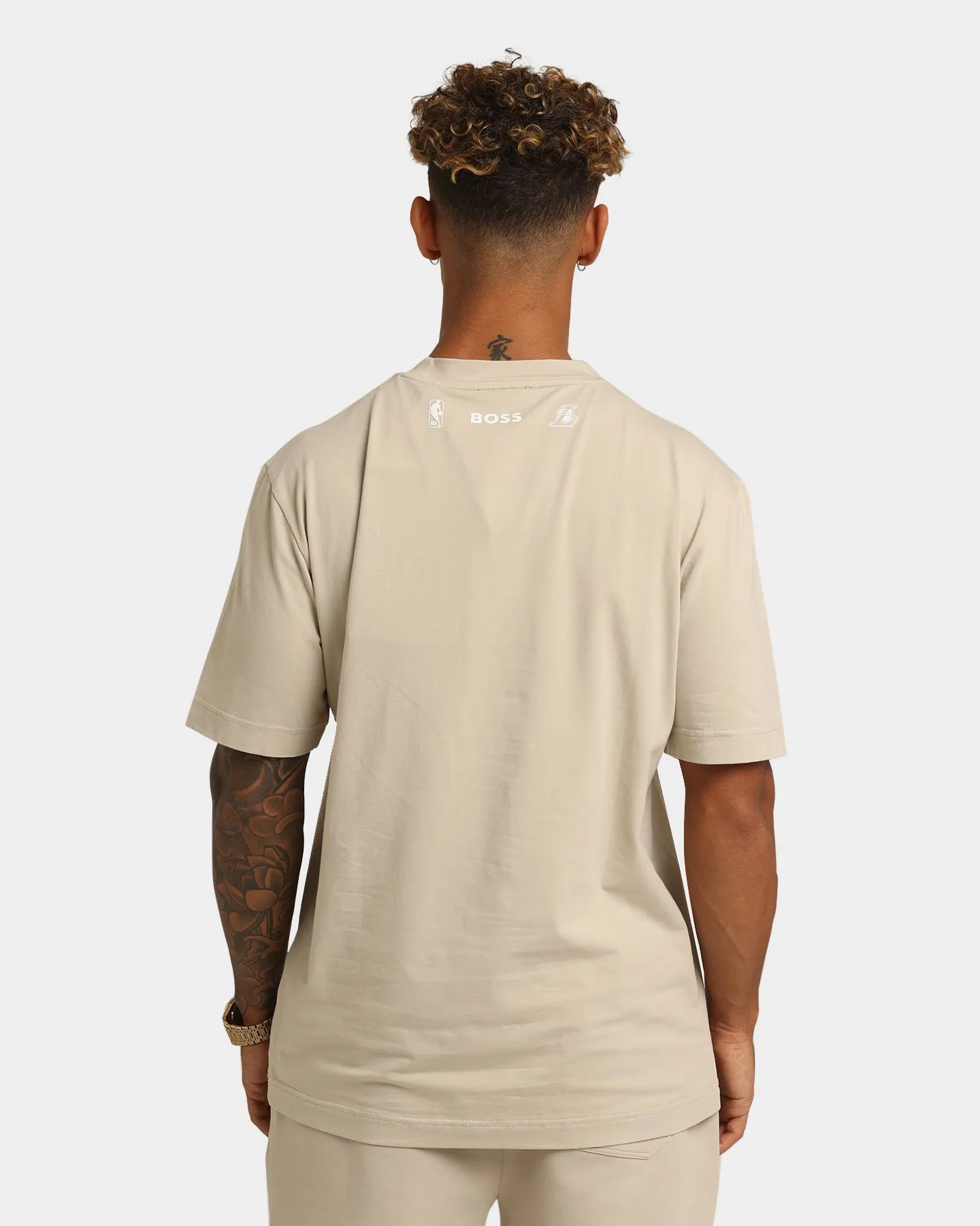 Hugo Boss X NBA Basic Los Angeles Lakers Short Sleeve T-Shirt Light Beige