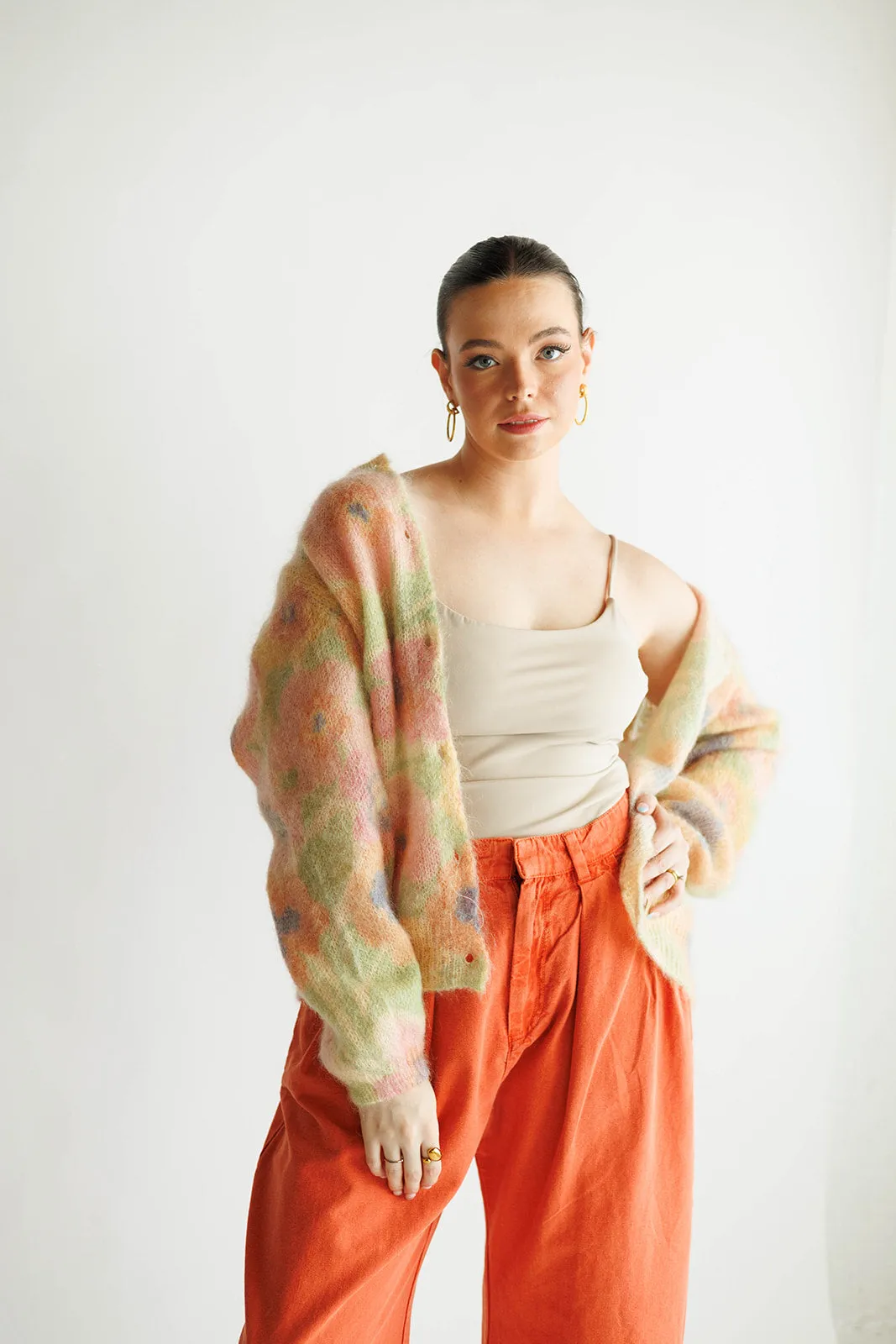 Lata Womens Woven Carigan