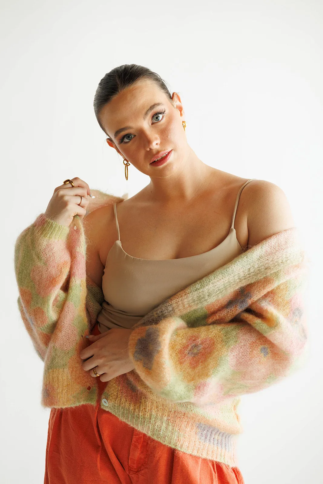 Lata Womens Woven Carigan