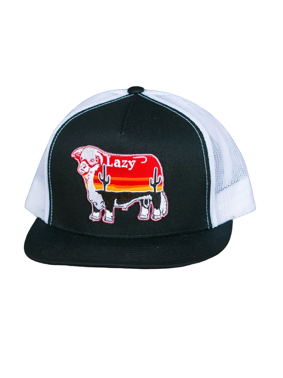 Lazy J Ranch Wear Black Sunrise Hereford Patch Cap