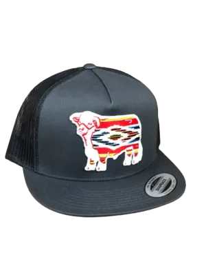 Lazy J Ranch Wear Grey Serape Bull Cap