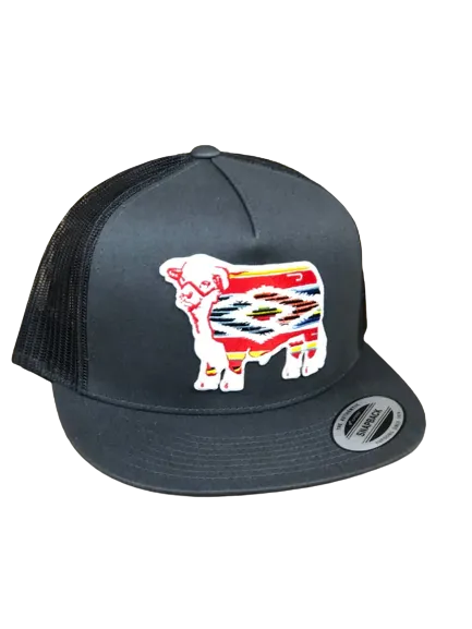 Lazy J Ranch Wear Grey Serape Bull Cap