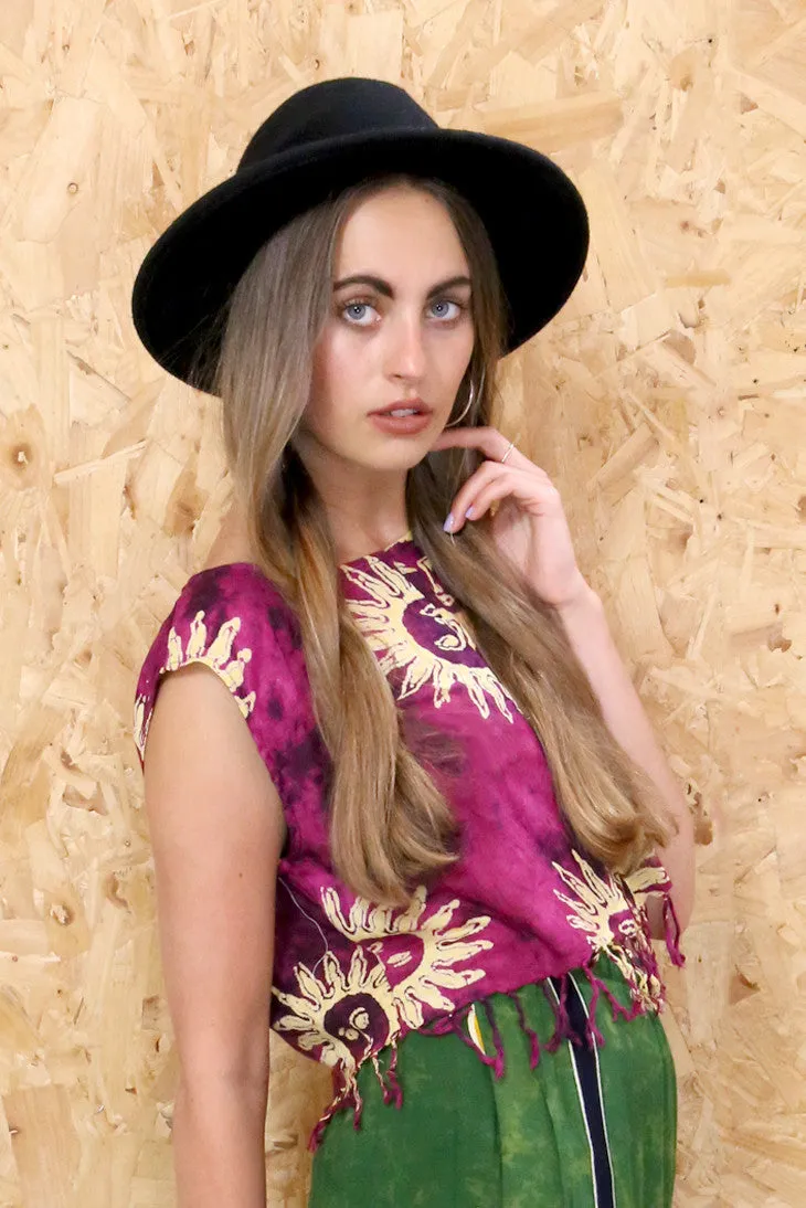 LOOT LABEL Purple Sunbeams Crop Top