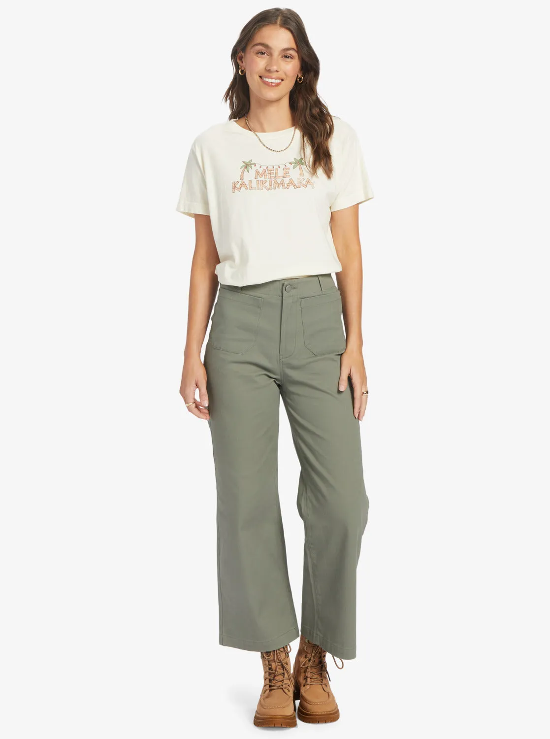 Mele Tiki Boyfriend T-Shirt - Egret