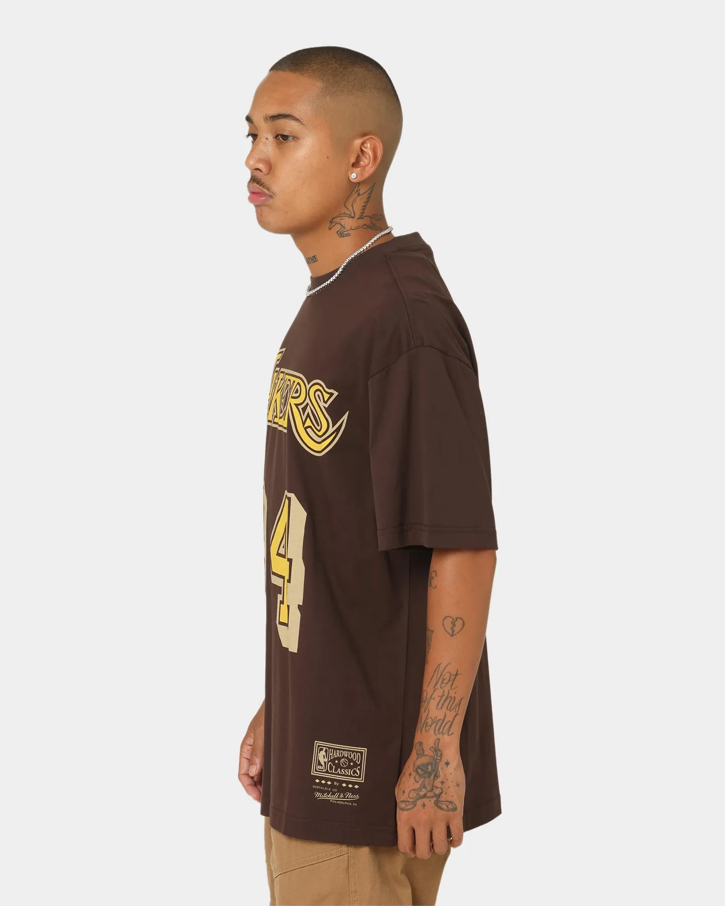 Mitchell & Ness Los Angeles Lakers Shaquille O'Neal #34 Lux Brown T-Shirt Baroque Brown