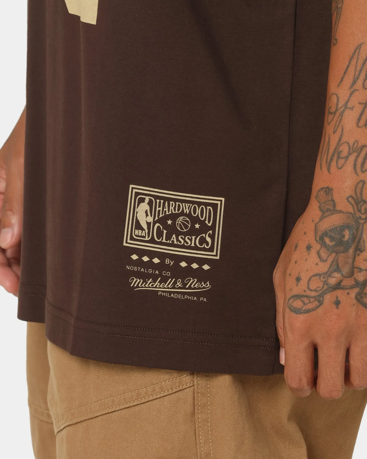 Mitchell & Ness Los Angeles Lakers Shaquille O'Neal #34 Lux Brown T-Shirt Baroque Brown