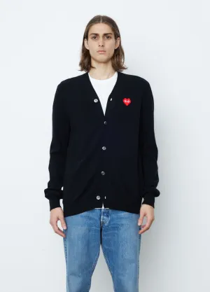 N084 Pixel Red Heart Cardigan