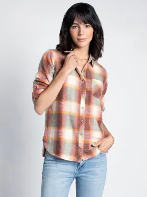 Plaid Button Up [Sunset Plaid-T2671]