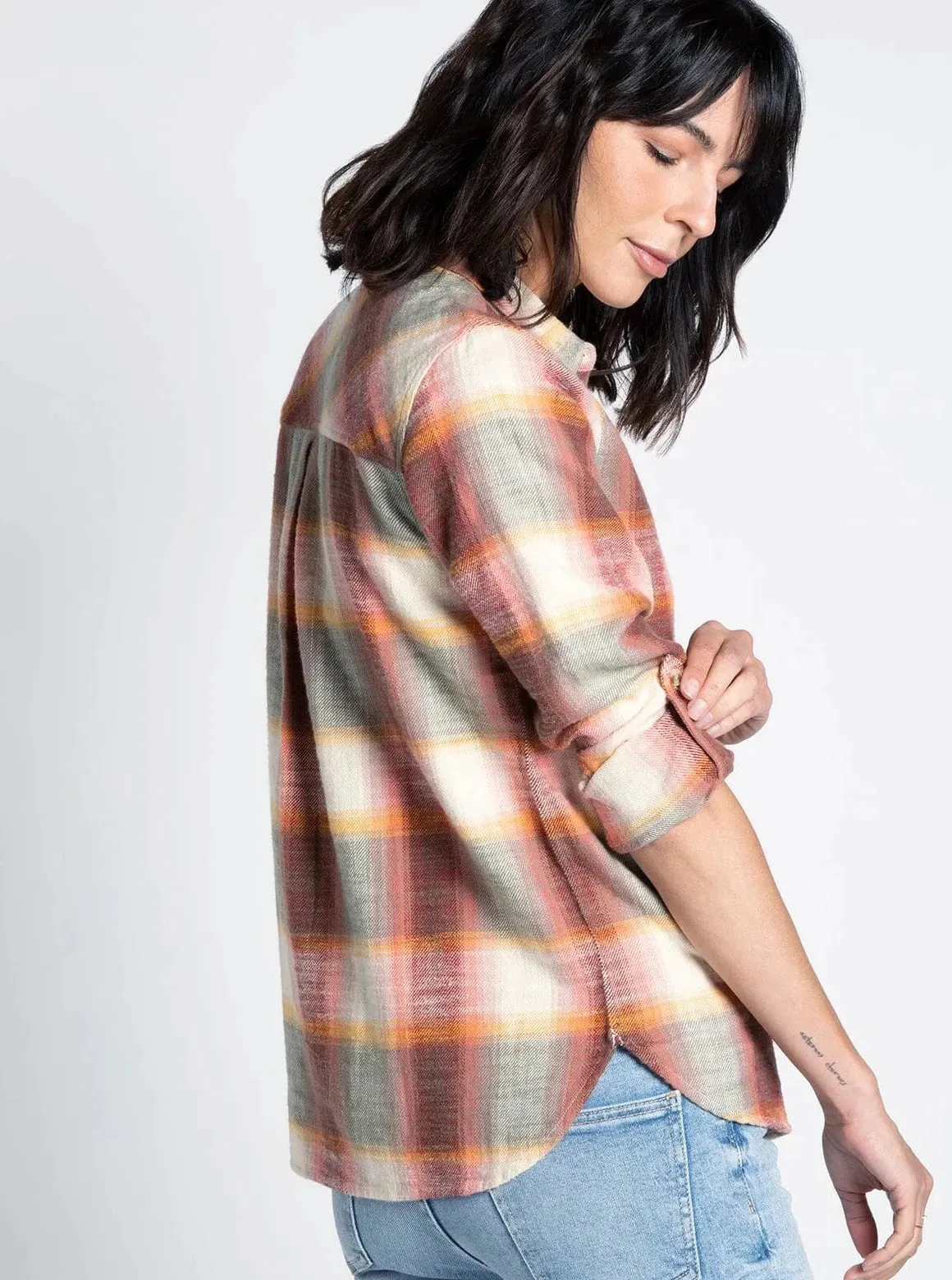 Plaid Button Up [Sunset Plaid-T2671]