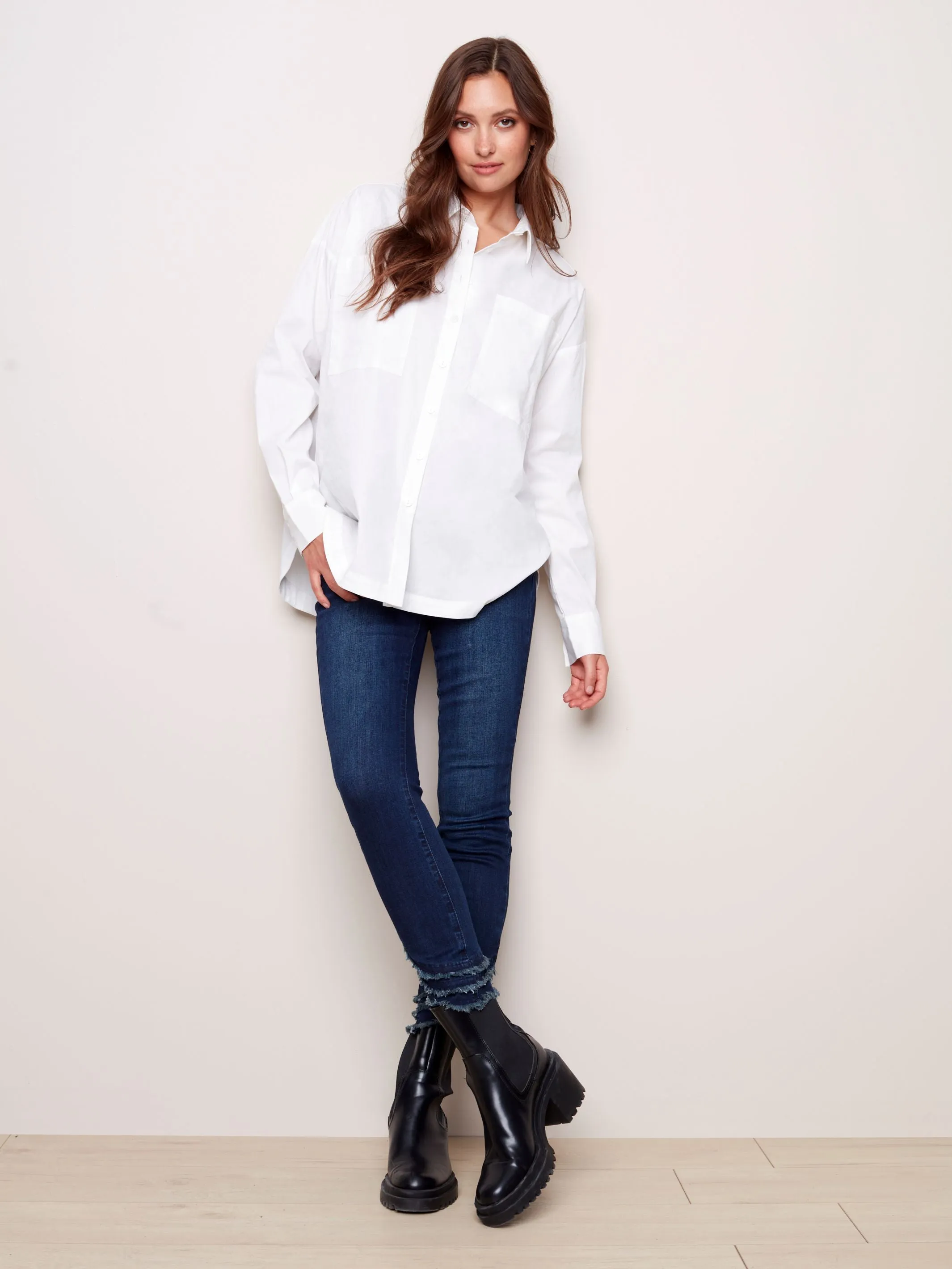 Poplin Shirt [White-C4457-441B]
