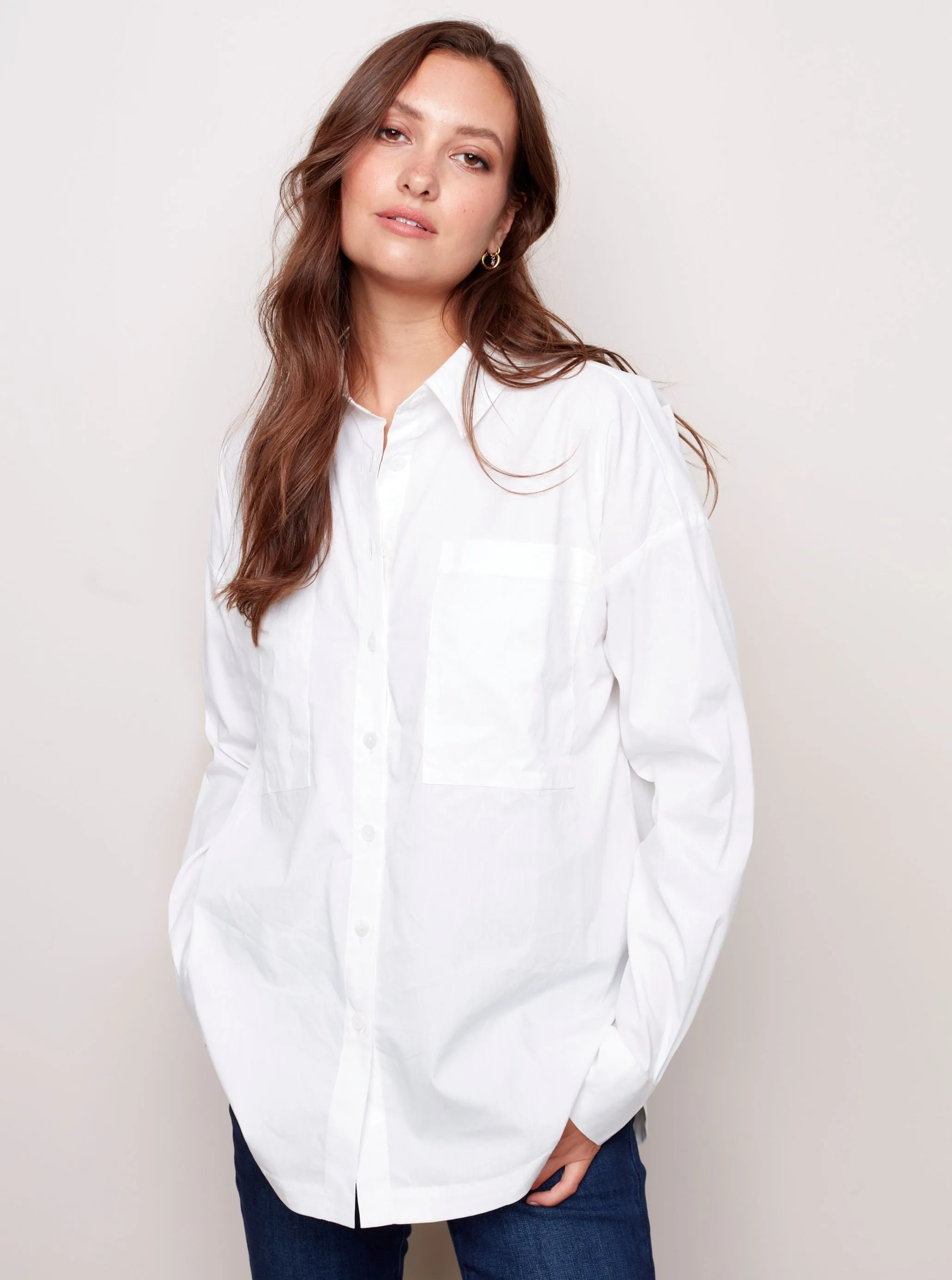 Poplin Shirt [White-C4457-441B]