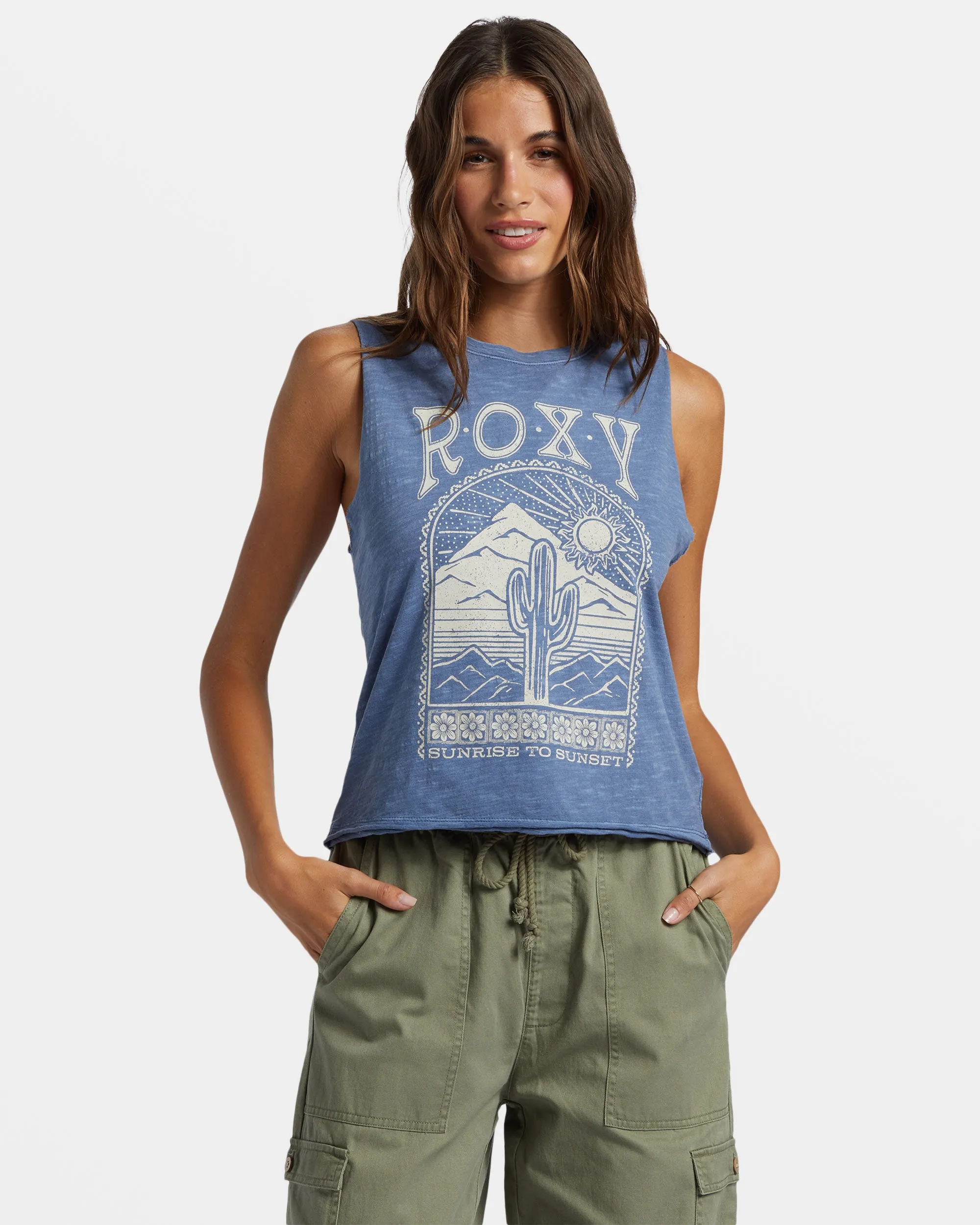Saguaro Muscle Tank Top - Bijou Blue