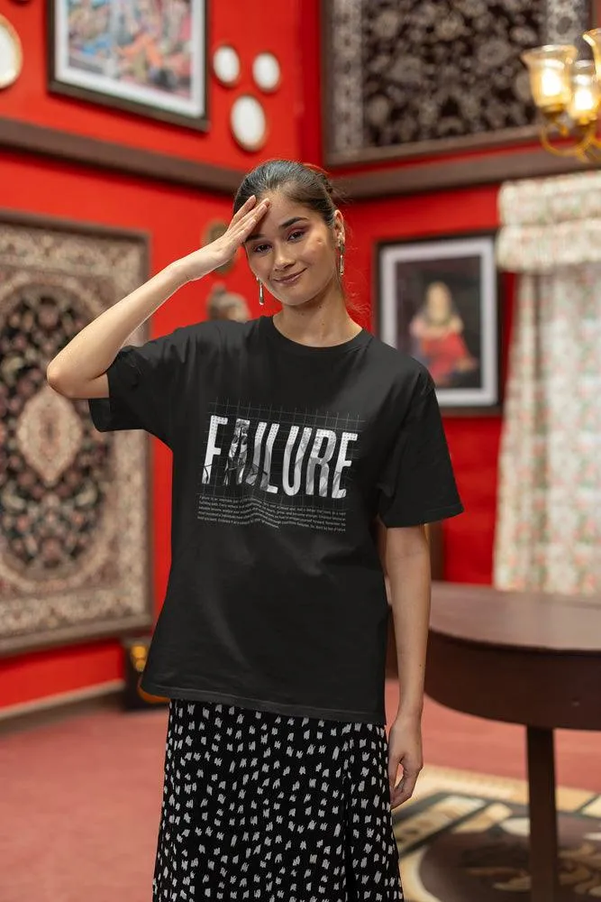 Science of Failure - Unisex Oversized Cotton Graphic Printed T-Shirt