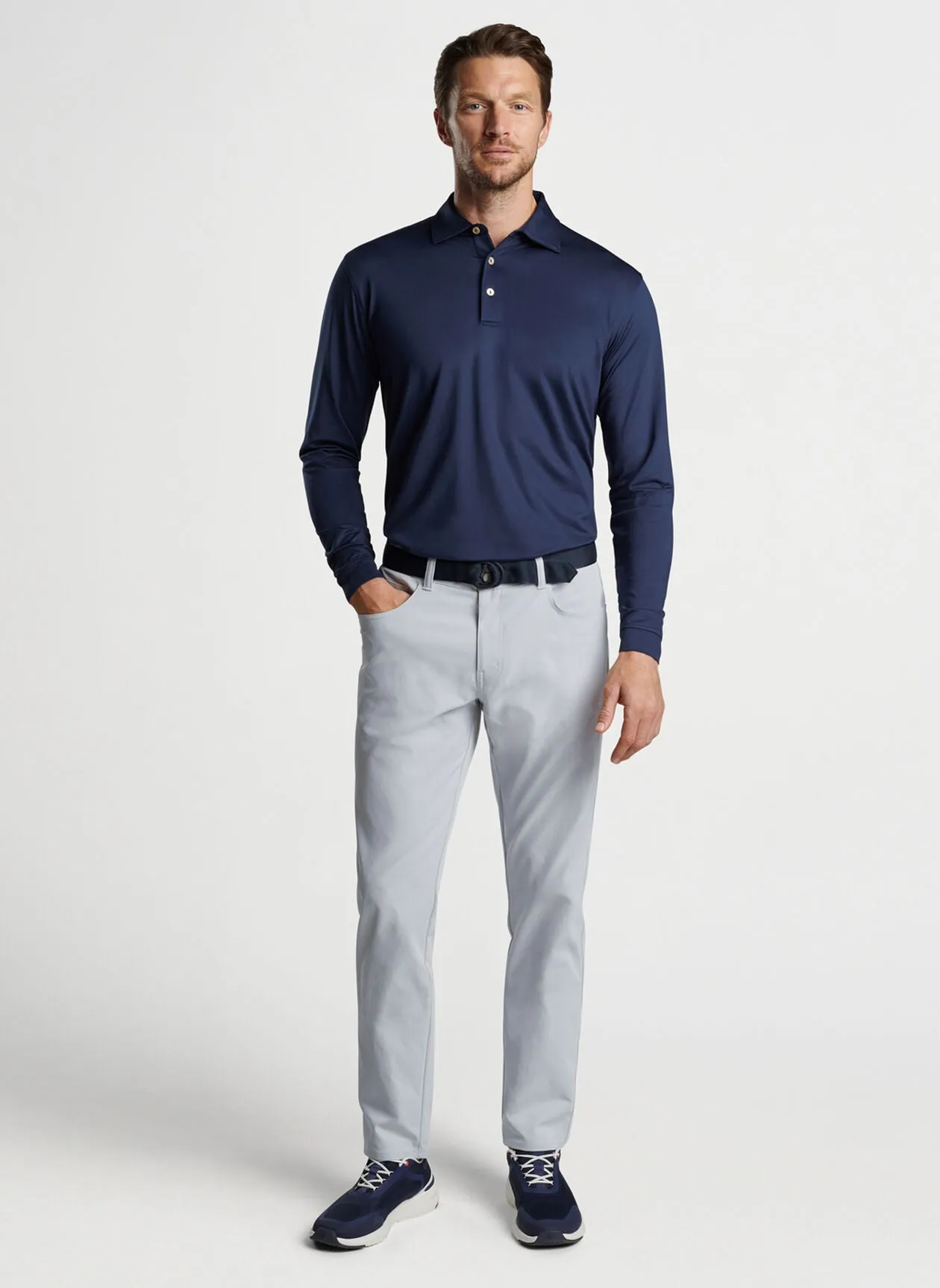 Solid Long Sleeve Performance Jersey Polo