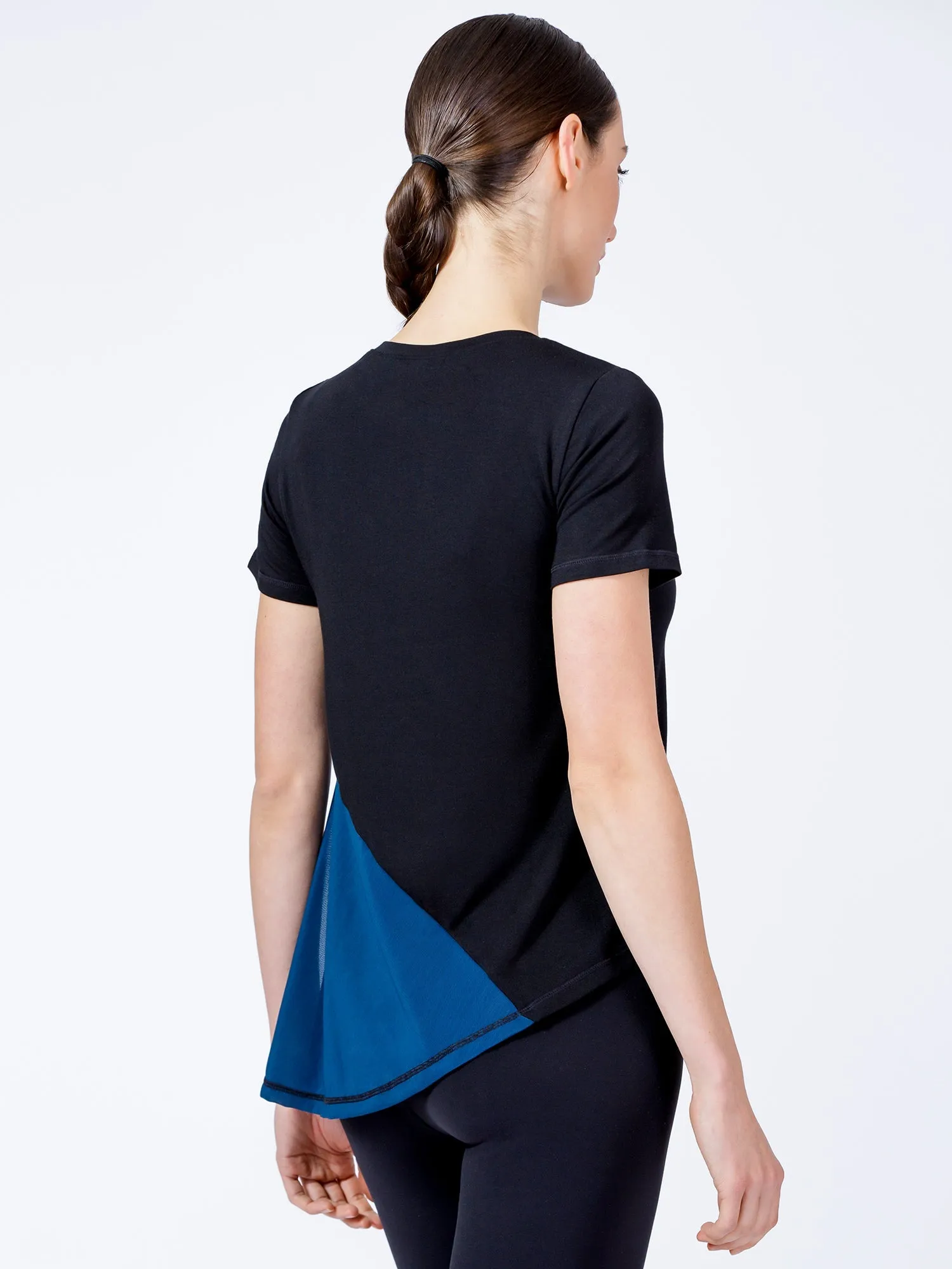 SWAY MESH TEE 2.0, BLACK/LAKE MESH