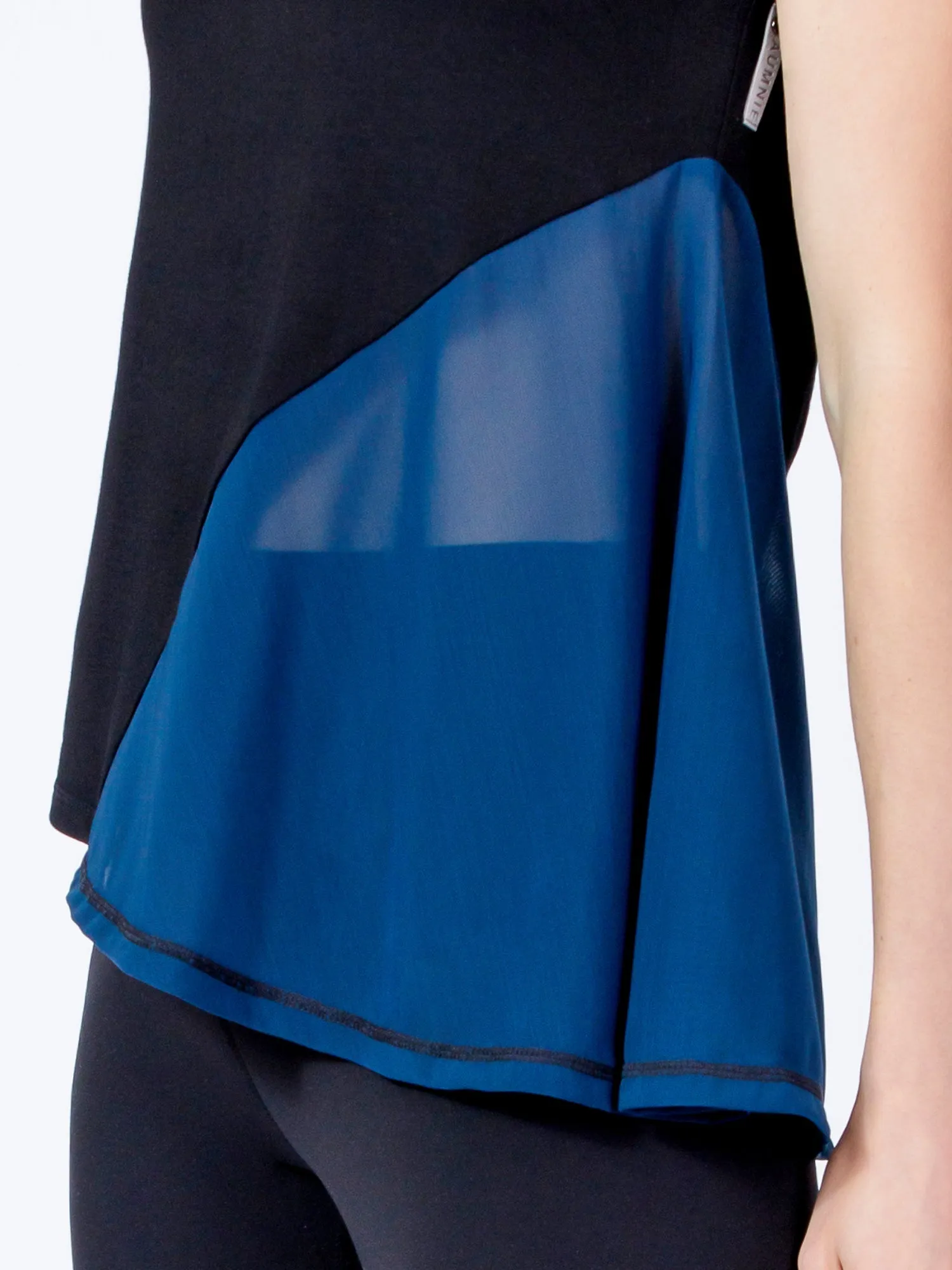 SWAY MESH TEE 2.0, BLACK/LAKE MESH