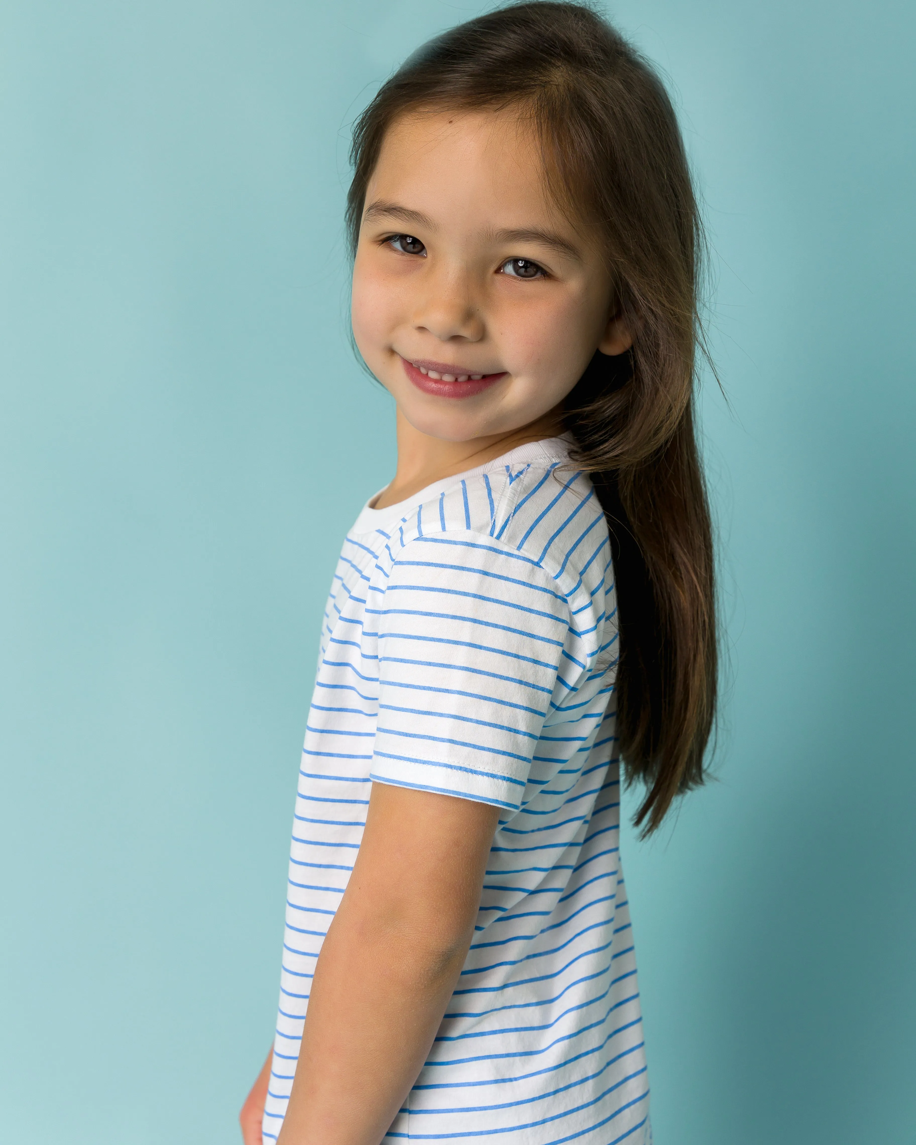 The Organic Short Sleeve Tee 3 Pack [White Navy Marine Blue Stripe]