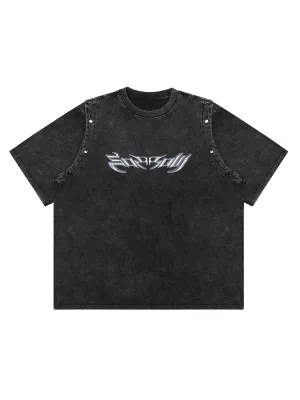 Thesupermade Punk Personality Alphabet T-shirt - 1652