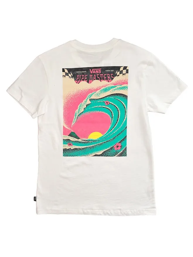 VANS 2024 PIPEMASTERS POSTER BFF WOMENS TEE - WHITE